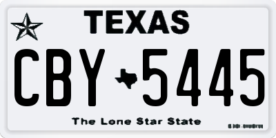 TX license plate CBY5445