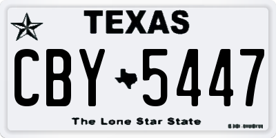 TX license plate CBY5447