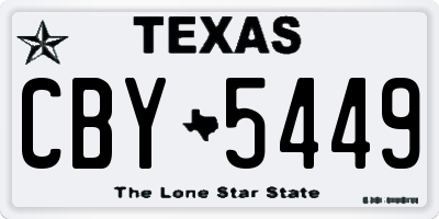 TX license plate CBY5449
