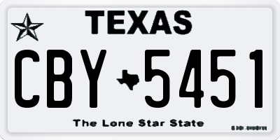 TX license plate CBY5451