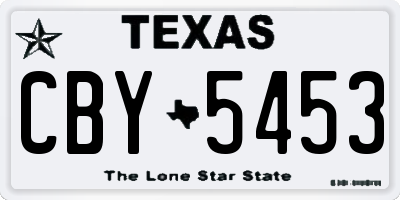 TX license plate CBY5453