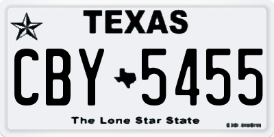 TX license plate CBY5455