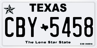 TX license plate CBY5458