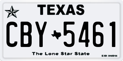 TX license plate CBY5461