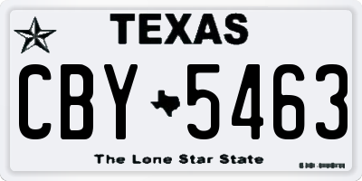 TX license plate CBY5463