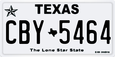 TX license plate CBY5464