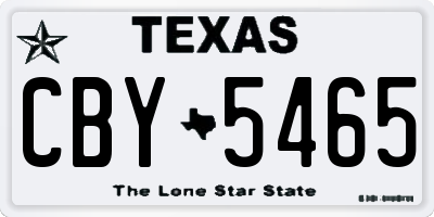 TX license plate CBY5465