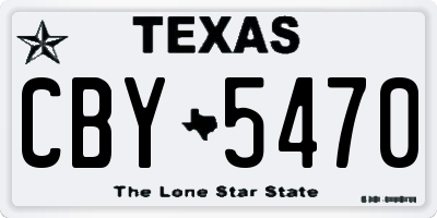 TX license plate CBY5470
