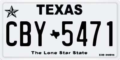 TX license plate CBY5471