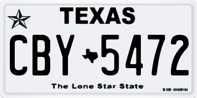 TX license plate CBY5472