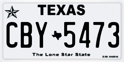TX license plate CBY5473