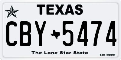 TX license plate CBY5474