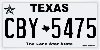 TX license plate CBY5475