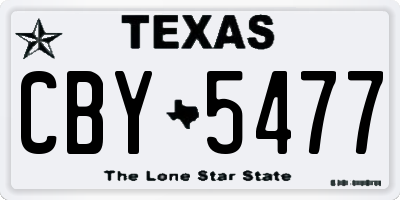 TX license plate CBY5477