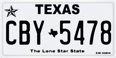TX license plate CBY5478
