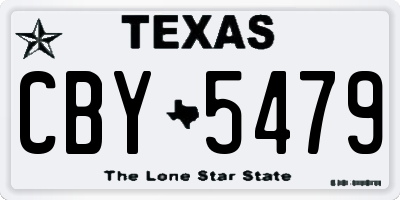 TX license plate CBY5479