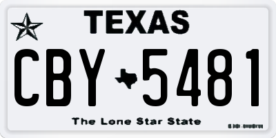 TX license plate CBY5481