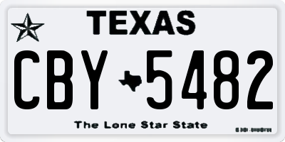 TX license plate CBY5482