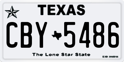 TX license plate CBY5486