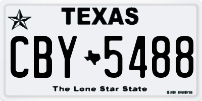 TX license plate CBY5488
