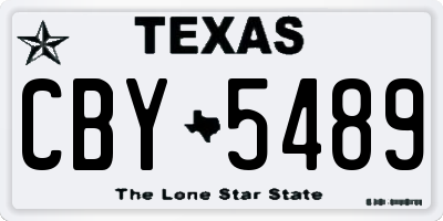 TX license plate CBY5489