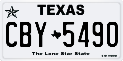 TX license plate CBY5490