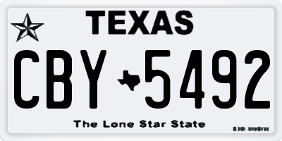 TX license plate CBY5492