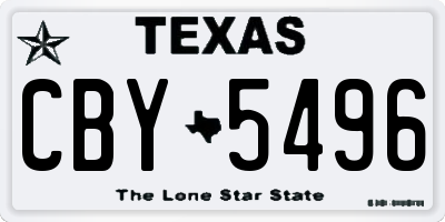 TX license plate CBY5496