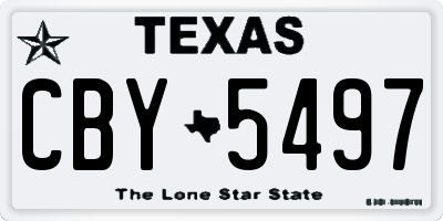 TX license plate CBY5497