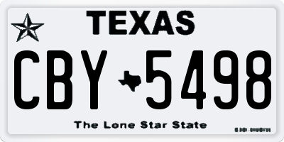 TX license plate CBY5498