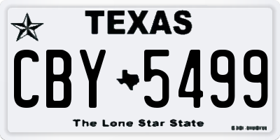 TX license plate CBY5499
