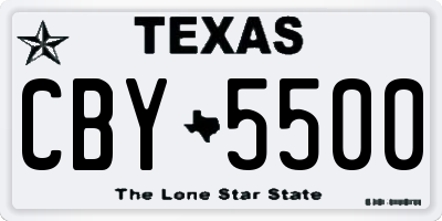 TX license plate CBY5500