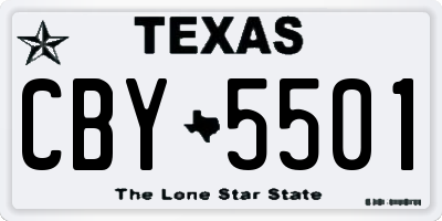 TX license plate CBY5501
