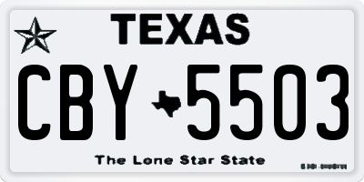 TX license plate CBY5503
