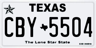 TX license plate CBY5504