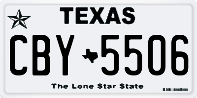 TX license plate CBY5506