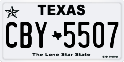 TX license plate CBY5507