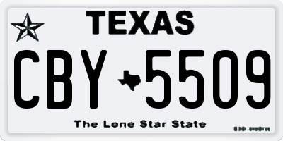 TX license plate CBY5509