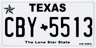 TX license plate CBY5513