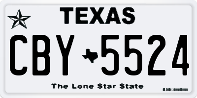 TX license plate CBY5524