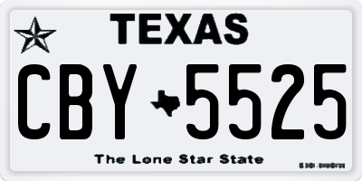 TX license plate CBY5525