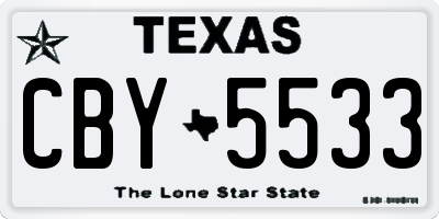 TX license plate CBY5533
