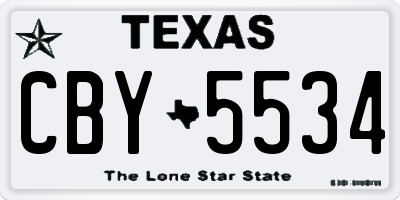 TX license plate CBY5534