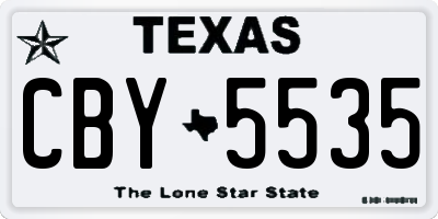 TX license plate CBY5535