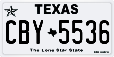 TX license plate CBY5536