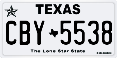 TX license plate CBY5538