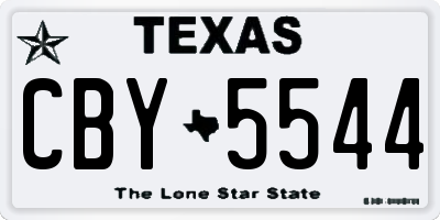 TX license plate CBY5544