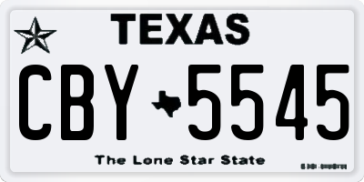 TX license plate CBY5545