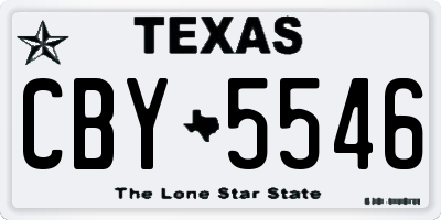 TX license plate CBY5546