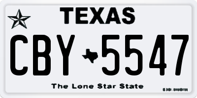 TX license plate CBY5547
